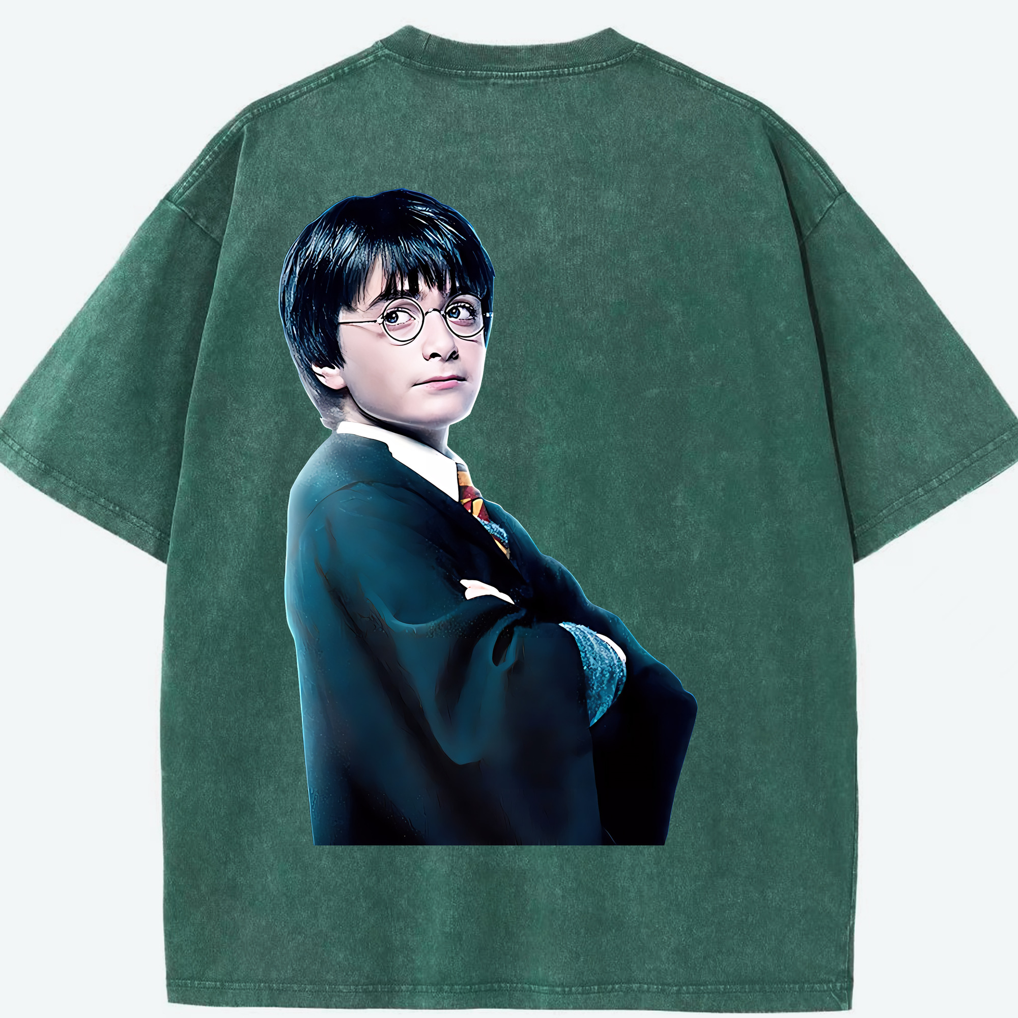 （画像用） Harry Potter ハリー・ポッターシリーズ 綿100% ヴィンテージ風 半袖Tシャツ（背面プリント）